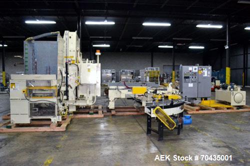 Used Columbia Machine Colmac 500 Low Level Case Palletizer, Model 500H-LRXS-AB-9002, Carbon Steel. Capable of 35 to 45 cases per minute depending on pattern. Capacity up to 24" long x 18" wide x 18" ...