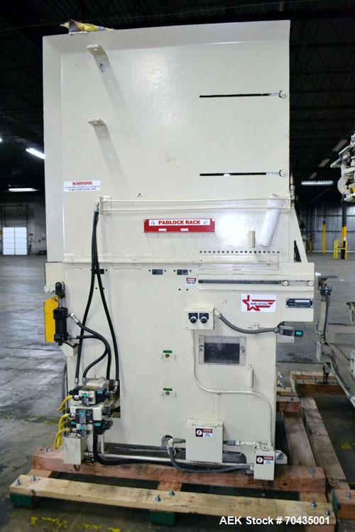 Used Columbia Machine Colmac 500 Low Level Case Palletizer, Model 500H-LRXS-AB-9002, Carbon Steel. Capable of 35 to 45 cases per minute depending on pattern. Capacity up to 24" long x 18" wide x 18" ...