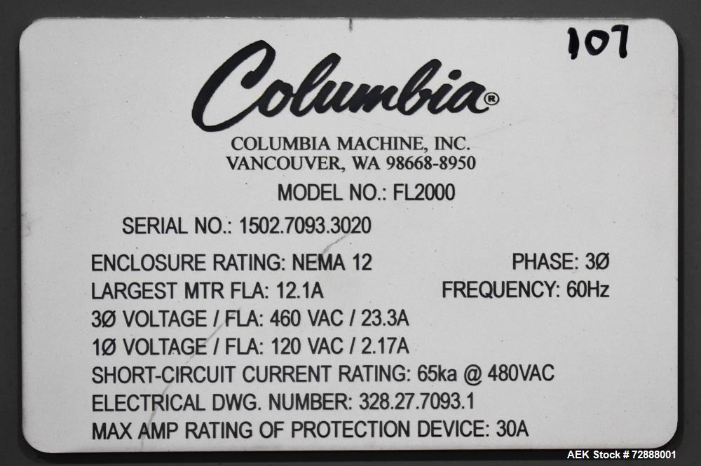 Columbia FL2000 Floor Level Palletizer with Slip Sheet Dispenser