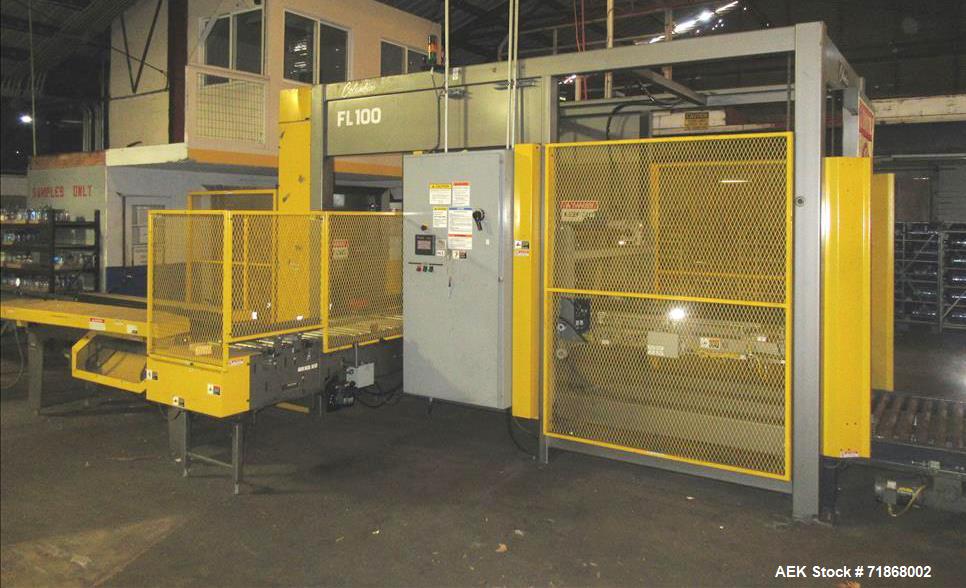 Used Columbia Model FL100 Automatic Low Level  Case Palletizer.