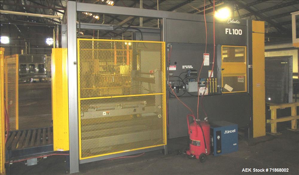 Used Columbia Model FL100 Automatic Low Level  Case Palletizer.