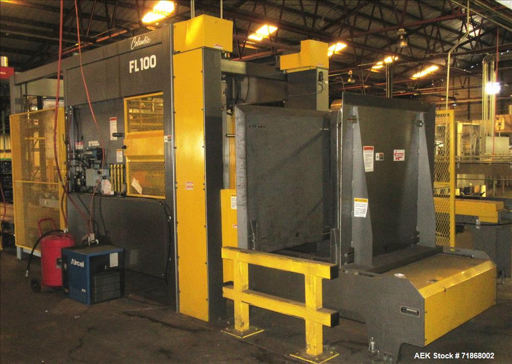 Used Columbia Model FL100 Automatic Low Level  Case Palletizer.