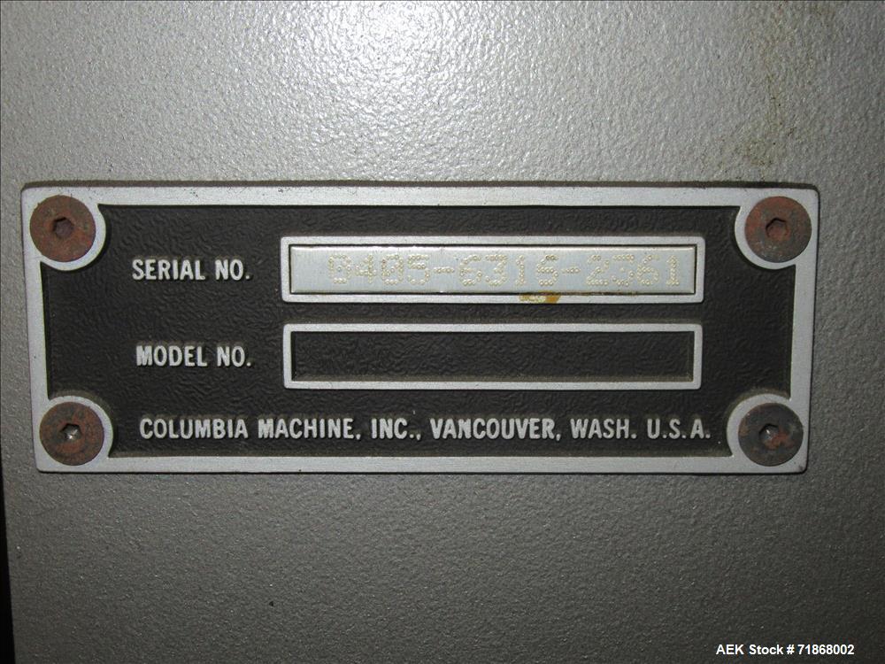 Used Columbia Model FL100 Automatic Low Level  Case Palletizer.