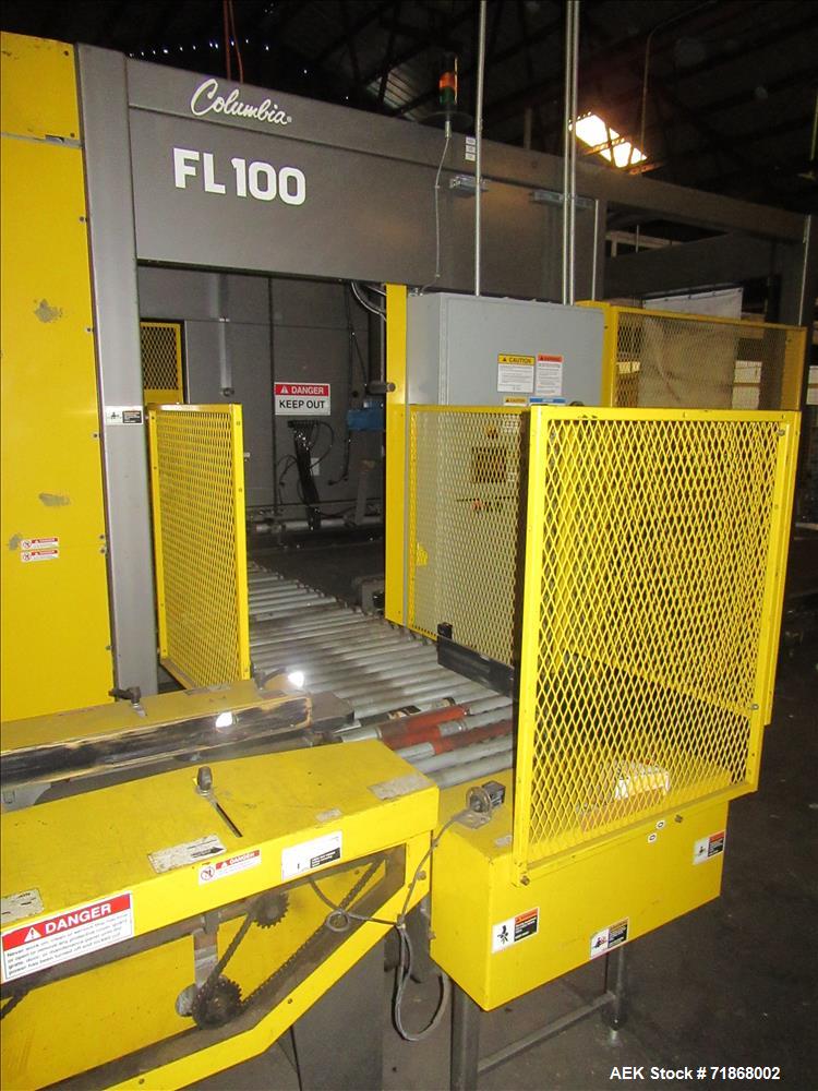 Used Columbia Model FL100 Automatic Low Level  Case Palletizer.