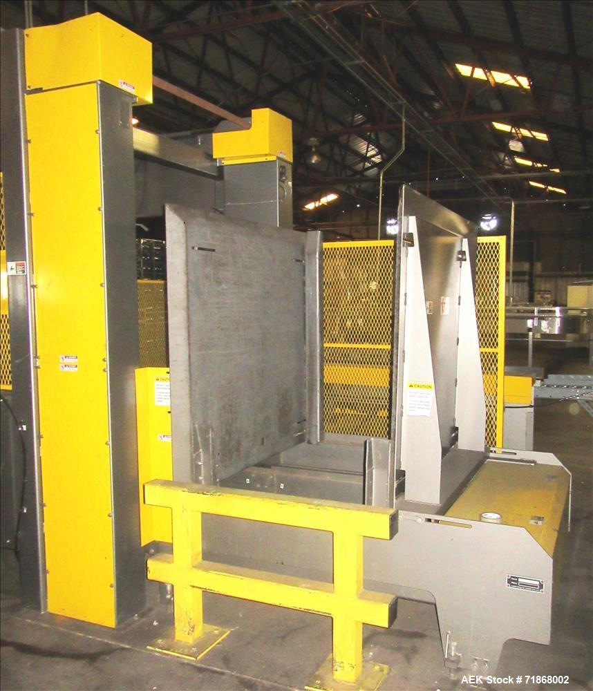 Used Columbia Model FL100 Automatic Low Level  Case Palletizer.