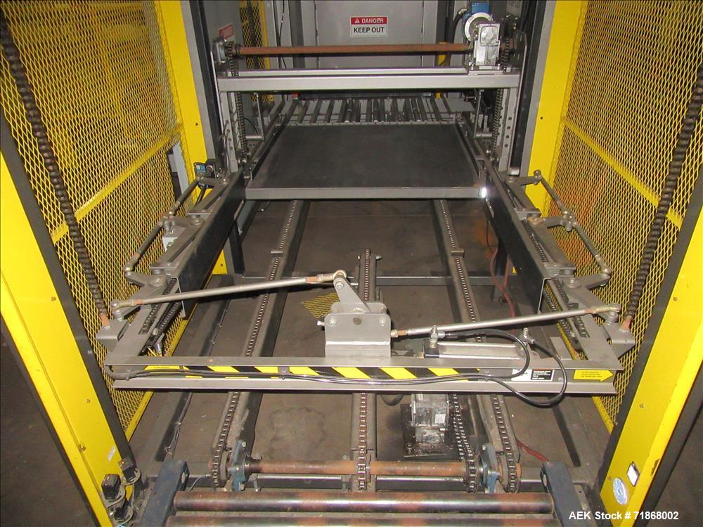 Used Columbia Model FL100 Automatic Low Level  Case Palletizer.