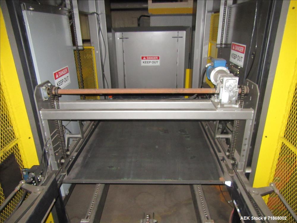 Used Columbia Model FL100 Automatic Low Level  Case Palletizer.