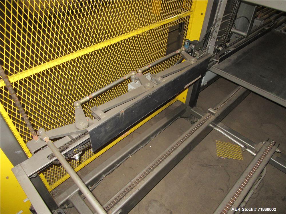 Used Columbia Model FL100 Automatic Low Level  Case Palletizer.