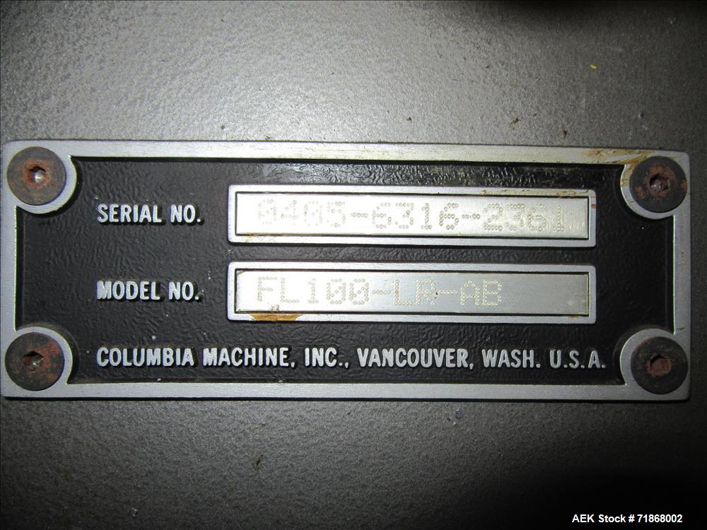 Used Columbia Model FL100 Automatic Low Level  Case Palletizer.
