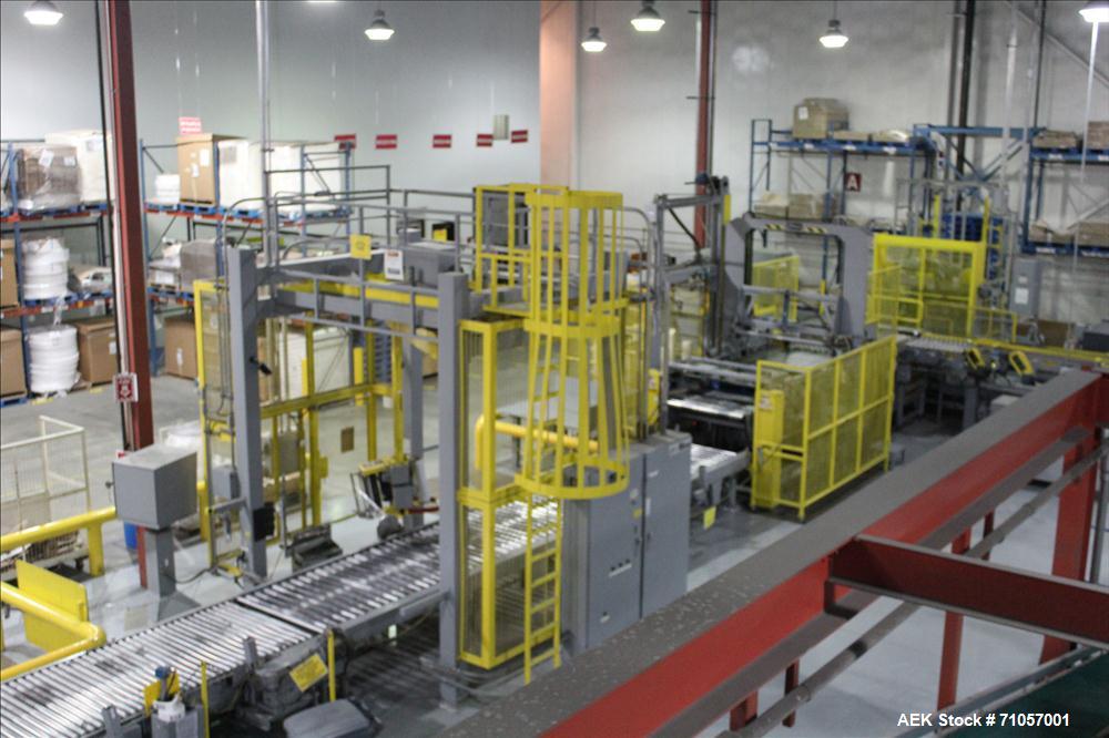 Used Columbia Model 610 Low Level Palletizer with Slip Sheet