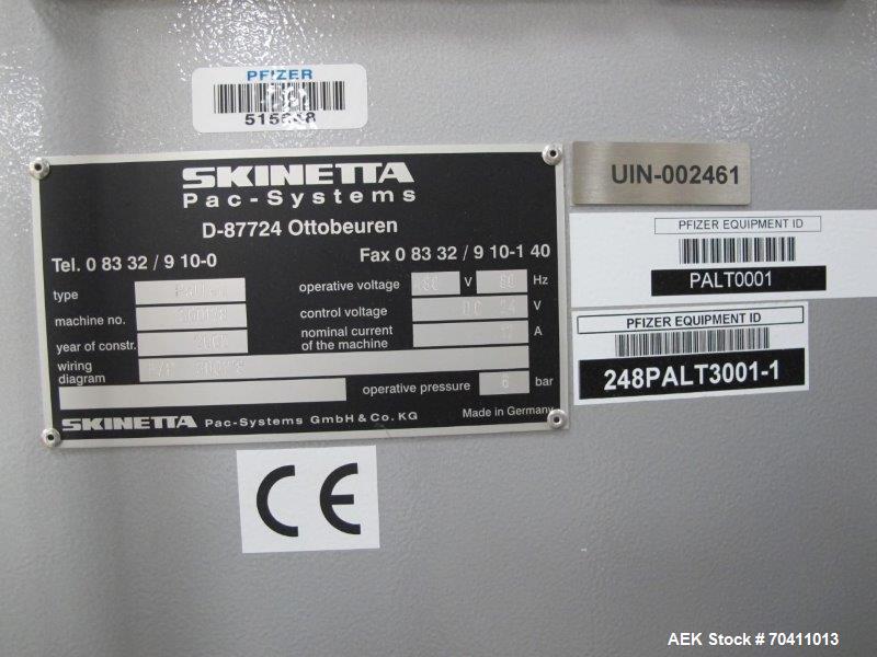 Used Skinetta Pac-Systems PALTEQ 1400 Automatic Palletizer.