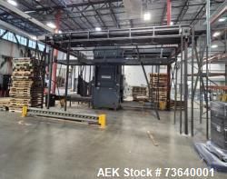 Used Nortech (Tishma) High-Level Full Case Palletizing System with Automatic Pallet Feed & Integrated Wrapper