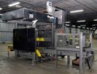 Used Alvey Model 800 Automatic Palletizer. Capable of speeds up to 75 cases per minute. Has Allen Bradley Micrologixs PLC controls, last running 40 x 48 pallets. Has pallet feeder, compact design.