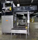 Used Alvey Model 800 Automatic Palletizer. Capable of speeds up to 75 cases per minute. Has Allen Bradley Micrologixs PLC controls, last running 40 x 48 pallets. Has pallet feeder, compact design.