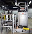 Used Alvey Model 800 Automatic Palletizer. Capable of speeds up to 75 cases per minute. Has Allen Bradley Micrologixs PLC controls, last running 40 x 48 pallets. Has pallet feeder, compact design.