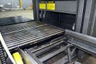 Used Alvey Model 800 Automatic Palletizer. Capable of speeds up to 75 cases per minute. Has Allen Bradley Micrologixs PLC controls, last running 40 x 48 pallets. Has pallet feeder, compact design.