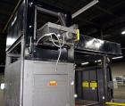 Used Alvey Model 800 Automatic Palletizer. Capable of speeds up to 75 cases per minute. Has Allen Bradley Micrologixs PLC controls, last running 40 x 48 pallets. Has pallet feeder, compact design.