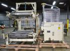 Used Columbia Machine Colmac 500 Low Level Case Palletizer, Model 500H-LRXS-AB-9002, Carbon Steel. Capable of 35 to 45 cases per minute depending on pattern. Capacity up to 24