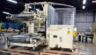 Used Columbia Machine Colmac 500 Low Level Case Palletizer, Model 500H-LRXS-AB-9002, Carbon Steel. Capable of 35 to 45 cases per minute depending on pattern. Capacity up to 24