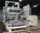 Used Columbia Machine Colmac 500 Low Level Case Palletizer, Model 500H-LRXS-AB-9002, Carbon Steel. Capable of 35 to 45 cases per minute depending on pattern. Capacity up to 24