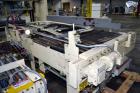 Used Columbia Machine Colmac 500 Low Level Case Palletizer, Model 500H-LRXS-AB-9002, Carbon Steel. Capable of 35 to 45 cases per minute depending on pattern. Capacity up to 24