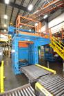 Used Lambert Material Handling 1200 Fully Automatic Bag Palletizer. Speeds up to 50 cases per minute based on layer pattern, load capacity 600 pounds per layer, Maximum load capacity 4000 at 70