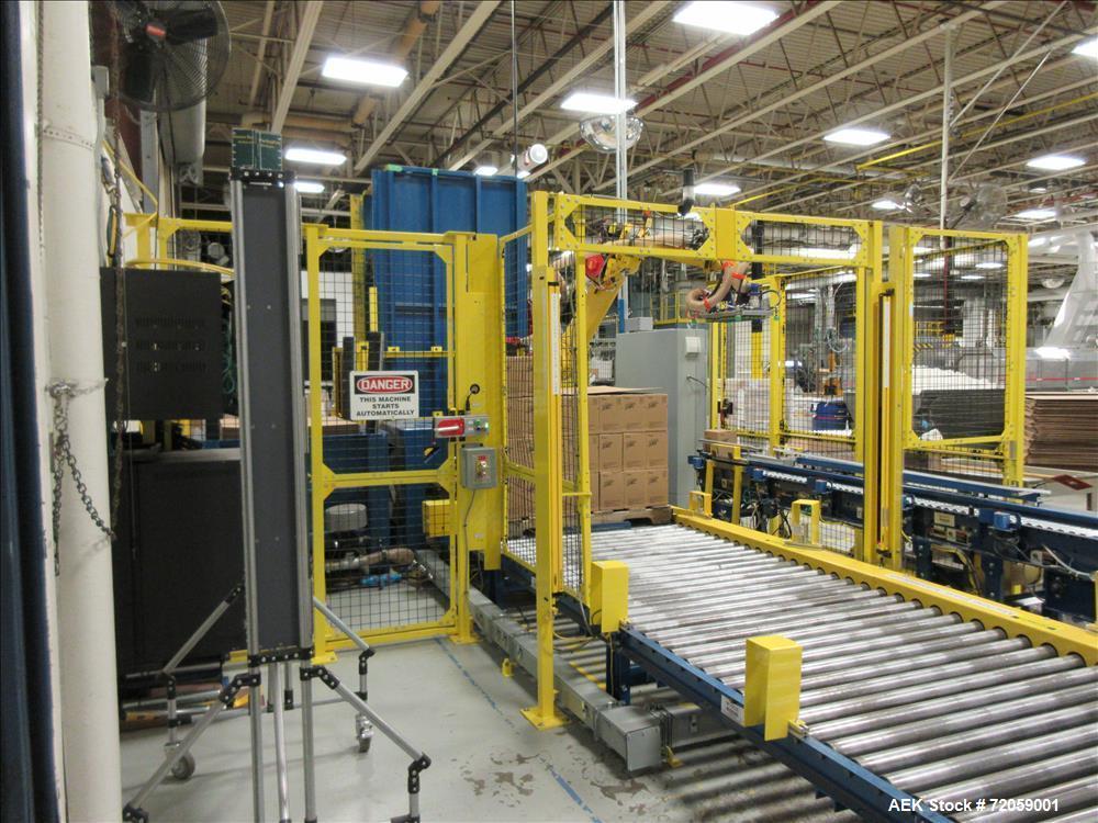 Used- APT Manufacturing Robotic Palletizing Cell with Fanuc Model R-1000 Robotic