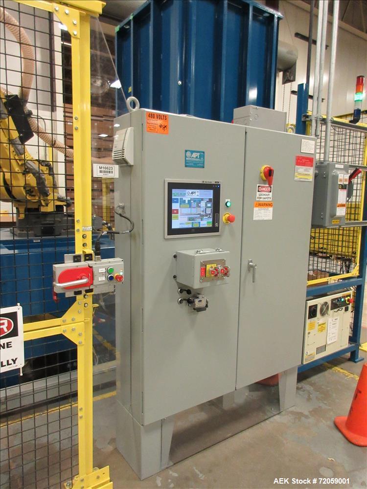 Used- APT Manufacturing Robotic Palletizing Cell with Fanuc Model R-1000 Robotic