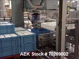 Used Cermex Sidel P922 Gantry Style Palletizer capable of speeds up to 12 cycles per minute. Has 4 axis gripping transfer station. Allen Bradley controls. Unit was installed and never put into produc...