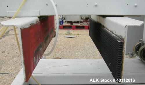 Used FMC Case Palletizer, model EZY150. Single axis, accepts approximate case maximum 24" high x 24" wide x 48" long. Equipped with 10’ conveyor section containing pallet magazine for auto pallet fee...