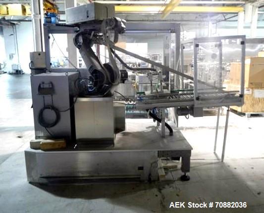 Used- Pester Robotic Palletizer, Model PEWO-FORM PAL6. Rated speeds up to 15 packs/minute, with Kuka 5 axis robot, type KRC1...