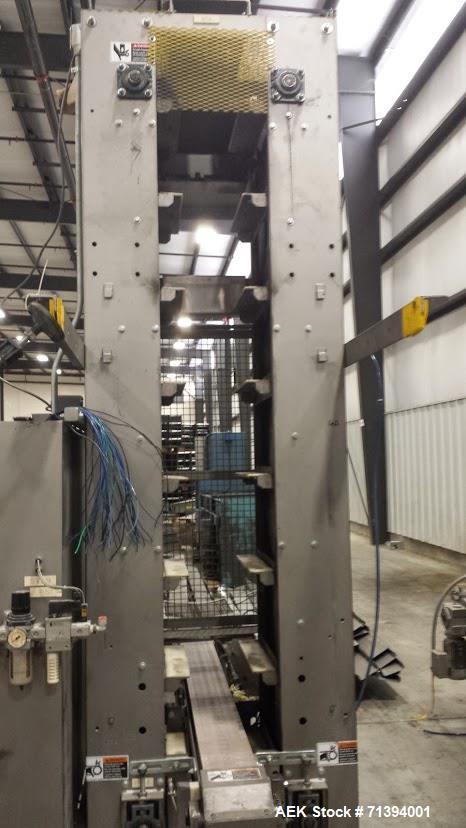 Used Van Pak 2-Lane Robotic Palletizer expandable to 4 lanes with 20 pallet infeed, Gantry Style, Model 2000. Electric 460/3/60. Mfg. 2003.