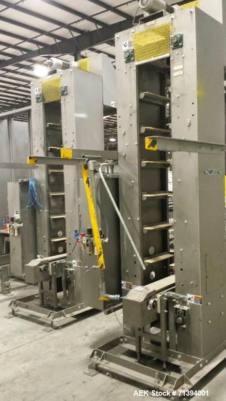 Used Van Pak 2-Lane Robotic Palletizer expandable to 4 lanes with 20 pallet infeed, Gantry Style, Model 2000. Electric 460/3/60. Mfg. 2003.