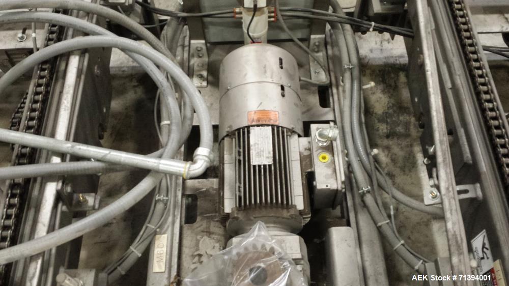 Used Van Pak 2-Lane Robotic Palletizer expandable to 4 lanes with 20 pallet infeed, Gantry Style, Model 2000. Electric 460/3/60. Mfg. 2003.