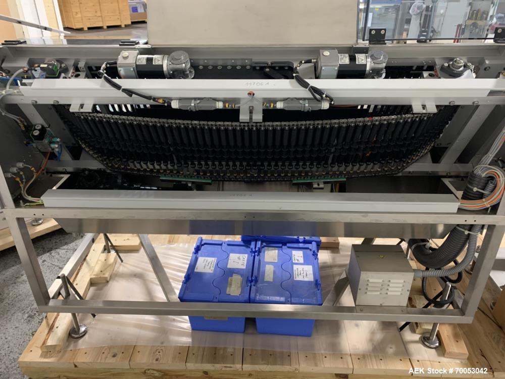 Used Unused Seidenader inspection system, with (2) type V90-AVSB/60 Seidenader semi automatic inspection units, (1) L-R unit, (1) R-L unit, currently set up for syringe inspection, with Sortec feedin...