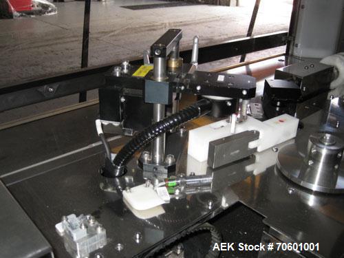 Used Eisai Sterile Rotary Vial Inspection Unit, Model 125-596.Designed for speeds up to 300 vials/minute,designed for 2, 5 and 10 ml vials for clear and suspension type products, 30 mm max diameter x...