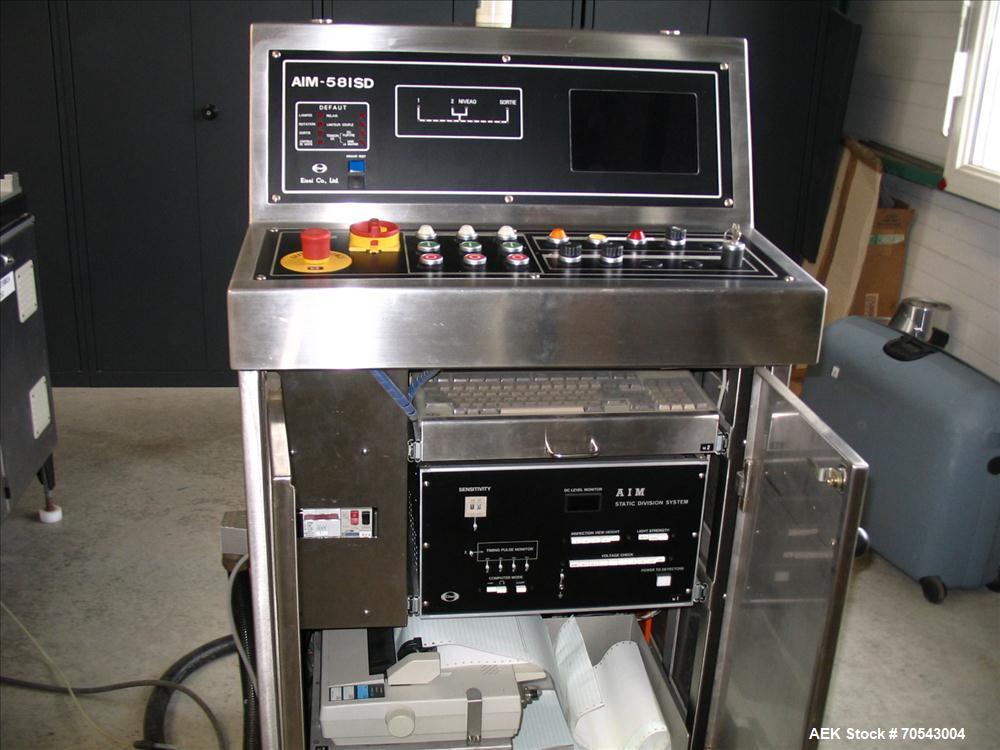 Used Stainless Steel Eisai AIM 581 SD Electronic Vial Inspection Machine