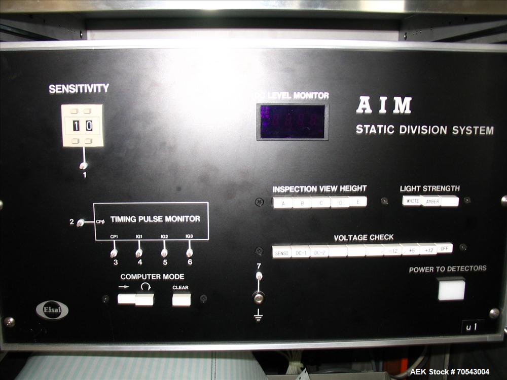 Used Stainless Steel Eisai AIM 581 SD Electronic Vial Inspection Machine