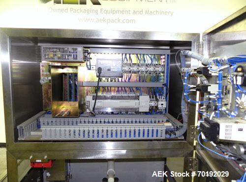Used Nikka Densok Model HD1-1S High Voltage Pharmaceutical Pin Hole Detection System. Set for plastic vials and capable of speeds up to 300 vials per minute. Has a max card size: 150mm wide x 110mm t...