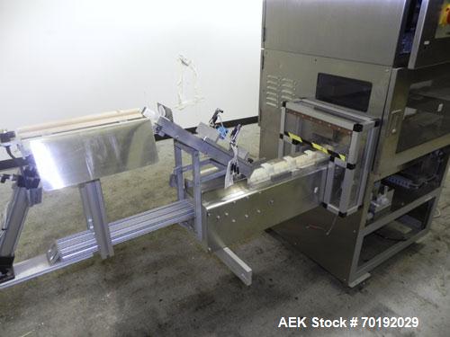 Used Nikka Densok Model HD1-1S High Voltage Pharmaceutical Pin Hole Detection System. Set for plastic vials and capable of speeds up to 300 vials per minute. Has a max card size: 150mm wide x 110mm t...