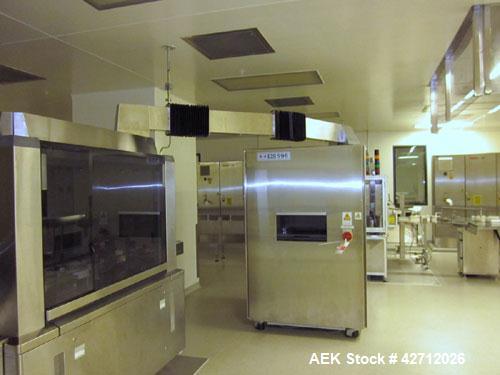 Used ESAI Rotary Vial Inspection Unit, Model EIS 596. 30mm Maximum flange diameter, 115mm maximum vial height. Rated up to 18,000 units an hour. PRICE INCLUDES A 15% BUYERS PREMIUM. AS IS WHERE IS, L...