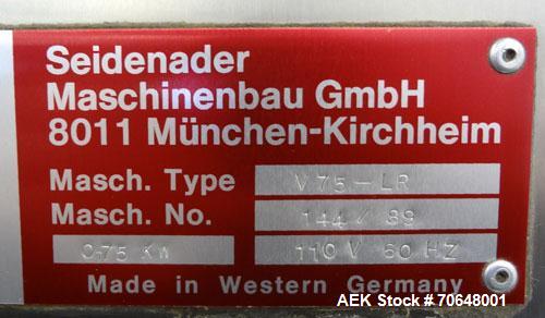 Used Seidenader V 75-LR Semi-Automatic Vial  Inspection Machine