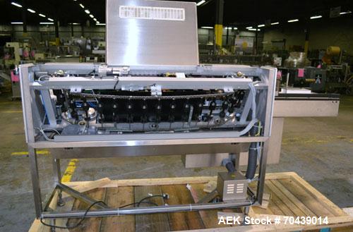 Used Seidenader V90 AVSB for visual inspection of filled vials. Model V90-AVSB/60-LR can handle products from .5ml to 1000ml with changeparts. Currently set up for 200ml vials. Can handle clear solut...