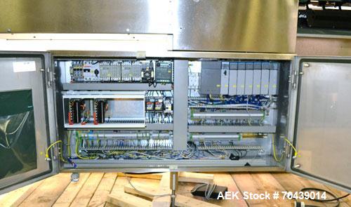 Used Seidenader V90 AVSB for visual inspection of filled vials. Model V90-AVSB/60-LR can handle products from .5ml to 1000ml with changeparts. Currently set up for 200ml vials. Can handle clear solut...