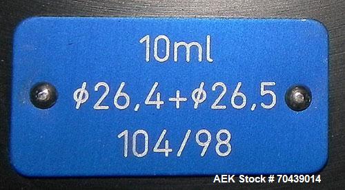 Used Seidenader V90 AVSB for visual inspection of filled vials. Model V90-AVSB/60-LR can handle products from .5ml to 1000ml with changeparts. Currently set up for 200ml vials. Can handle clear solut...