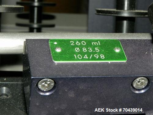 Used Seidenader V90 AVSB for visual inspection of filled vials. Model V90-AVSB/60-LR can handle products from .5ml to 1000ml with changeparts. Currently set up for 200ml vials. Can handle clear solut...