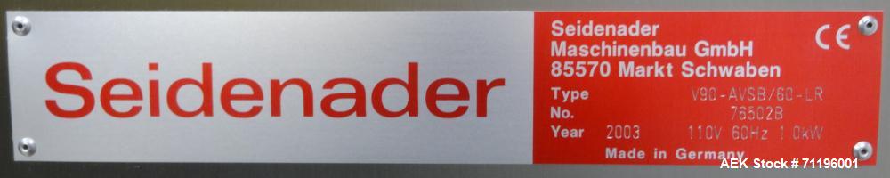 Used Seidenader Model V90-AVSB/60-LR Visual Inspection System