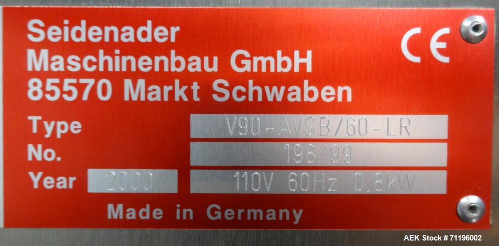 Used Seidenader Model V90-AVSB/60-LR Visual Inspection System