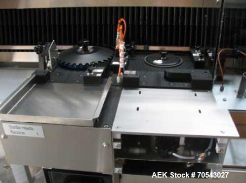 Unused - Seidenader Semi-Automatic Syringe Inspection Machine.  Vials 3 and 4 ml.  Diameter 0.64" (16.25 mm) x height 1.34" or 1.48" (34 or 37.5 mm).  Syringe diameter 0.43" (10.85 mm).  Maximum outp...