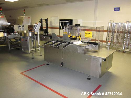 Used Seidenader Vial Inspection System Consisting Of: (2) Model V90-AVSB/75LR/RL vial inspection units, designed to inspect ampules, vials, syringes, bottles and tubes, .5-1000ml size range, rated up...